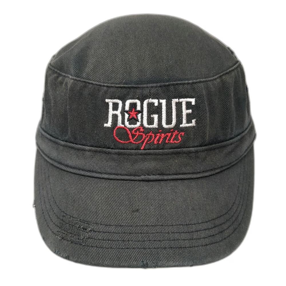 District Threads Army Cap Gray One Size Rogue Spirits Distressed Cotton Logo Hat